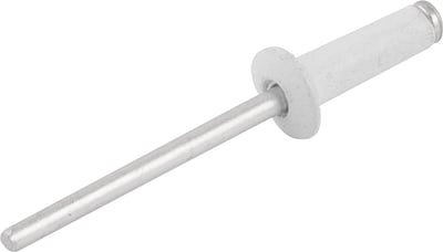Rebite de repuxo 3,2 mm x 10,0 mm, branco, pacote com 100 peças