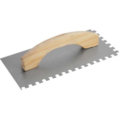 Desempenadeira de aço, dentada, 250 mm x 120 mm