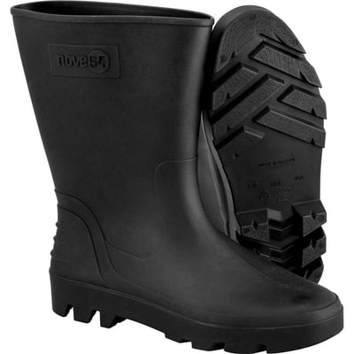 Bota de PVC preta, cano médio, sem forro, 39