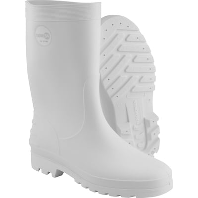 Bota de PVC branca, cano médio, sem forro, 39/40